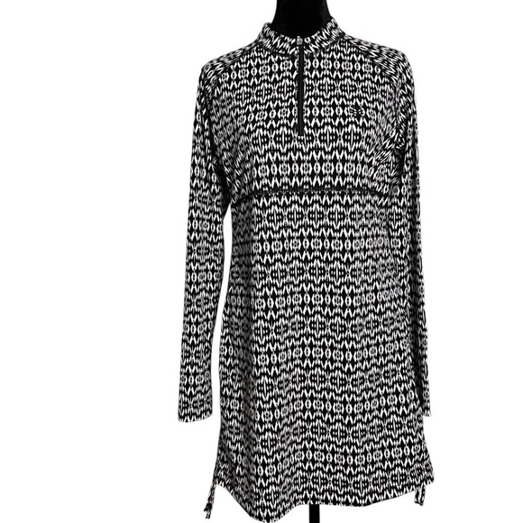 Coolibar Other - Coolibar Island Quarter Zip Swim Shirt Dress UPF 50+ – Black/White Ikat – Size S